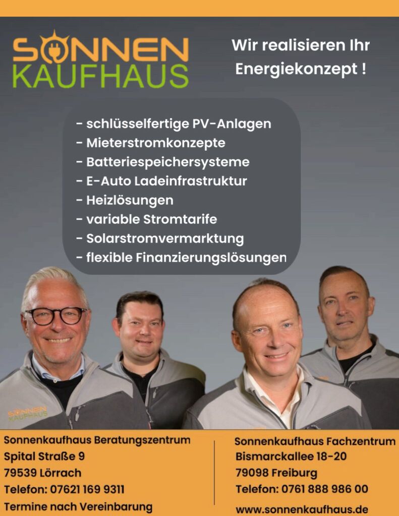 Sonnenkaufhaus Photovoltaikfachzentrum
Photovoltaikanlagen
Batteriespeicher
Mieterstrom
Wallboxen
Infrarotheizungen